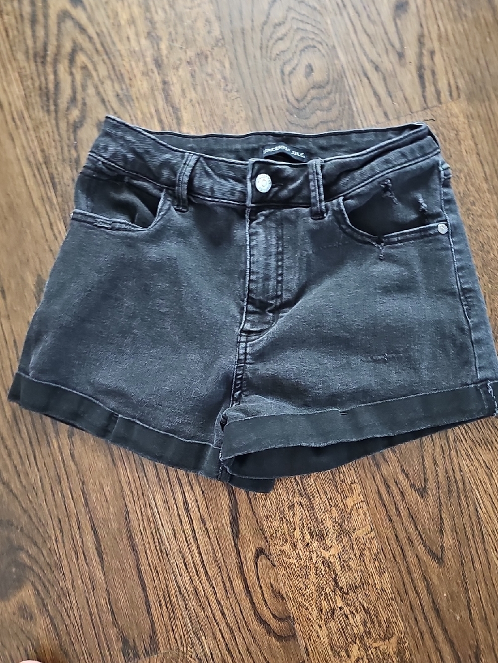Sincerely Jules Black Rolled Hem Denim Shorts